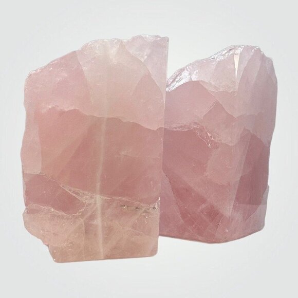 Crystal Bookends, Rose Quartz w/ Natural Characteristics & Black Tourmaline Mark - Picture 5 of 9